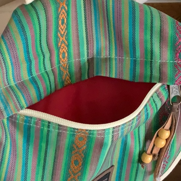 Jansport BREAKTOWN Backpack Ivory/Green stripe - Picture 6 of 14